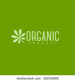 Organic product logo design vector template. Leaf icon