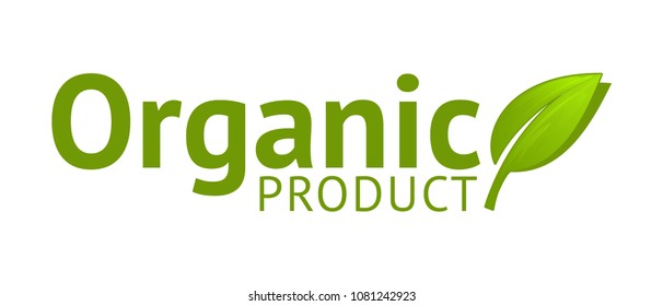 Organic product logo with leaf