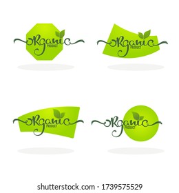 organic product , natural and vegan lettering for your organic food and menu logo