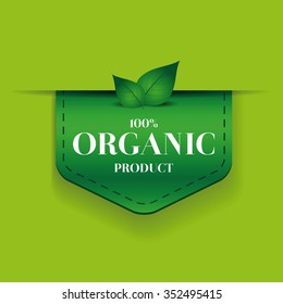 Organic product ribbon vector