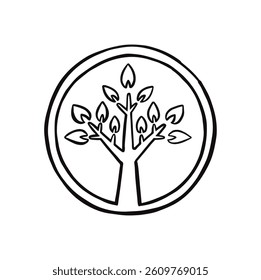 organic product sign line vector hand drawn illustration