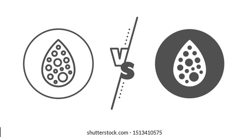 Organic product sign. Versus concept. No artificial colors line icon. Natural flavors symbol. Line vs classic artificial colors icon. Vector