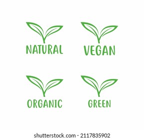 Organic product stamp emblems set illustration