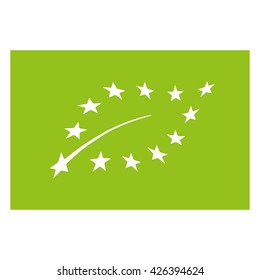 Organic product symbol , EU organic vector illustration