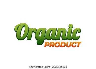 Organic product typography text design