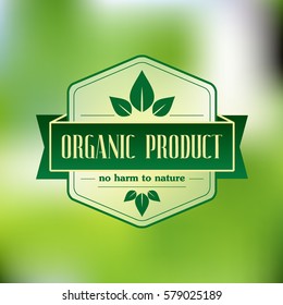 Organic product vector emblem
