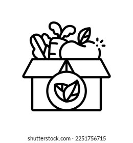 Organic product vector icon black outline style.Can be use for wedding invitation, card design and background design