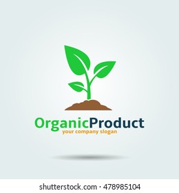 Organic product vector logo design template