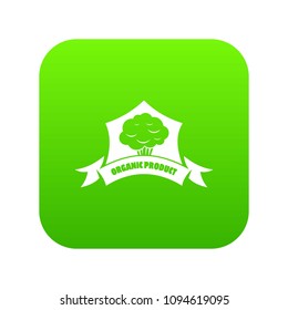 Organic product vegetable icon green vector isolated on white background