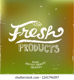 Organic Products Hand Drawn Vector  Typography  Illustration