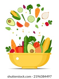 Organic products for healthy eating. Vector flat graphic design