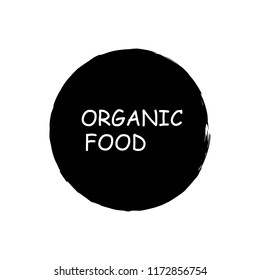 Organic products icon, food package label vector graphic design. Organic food logo, no chemicals sign, vector natural, organic food, bio, eco label and shape. Acrylic grunge tag organic farming label.