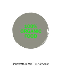 Organic products icon, food package label vector graphic design. Organic food logo, no chemicals sign, vector natural, organic food, bio, eco label and shape. Acrylic grunge tag organic farming label.