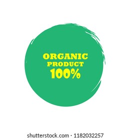 Organic products icon, food package label vector graphic design. Organic food logo, no chemicals sign, vector natural, organic food, bio, eco label and shape. Acrylic grunge tag organic farming label.