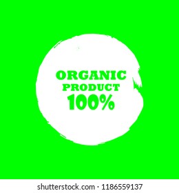 Organic products icon, food package label vector graphic design. Organic food logo, no chemicals sign, vector natural, organic food, bio, eco label and shape. Acrylic grunge tag organic farming label.
