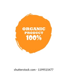 Organic products icon, food package label vector graphic design. 