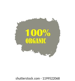 Organic products icon, food package label vector graphic design.