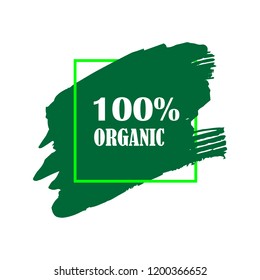 Organic products icon, food package label vector graphic design. Organic food logo, no chemicals sign, vector natural, organic food, bio, eco label and shape. Acrylic grunge tag organic farming label.