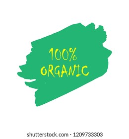 Organic products icon, food package label vector graphic design. Organic food logo, no chemicals sign, vector natural, organic food, bio, eco label and shape. Acrylic grunge tag organic farming label.