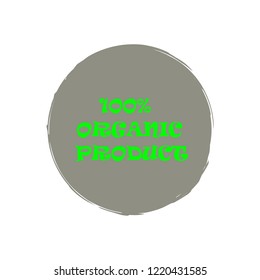 Organic products icon, food package label vector graphic design. Organic food logo, no chemicals sign, vector natural, organic food, bio, eco label and shape. Acrylic grunge tag organic farming label.