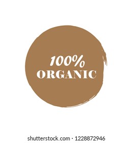 Organic products icon, food package label vector graphic design. Organic food logo, no chemicals sign, vector natural, organic food, bio, eco label and shape. Acrylic grunge tag organic farming label.