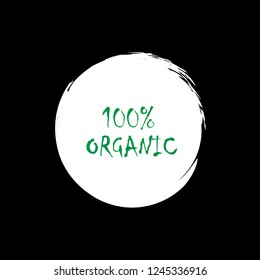 Organic products icon, food package label vector graphic design. Organic food logo, no chemicals sign, vector natural, organic food, bio, eco label and shape. Acrylic grunge tag organic farming label.