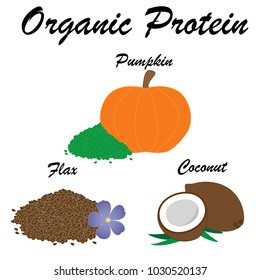Organic protein. Vector set