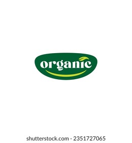 Organic Pure Natural Badge Label Seal Sticker logo design inspiration. Organic Food Logo