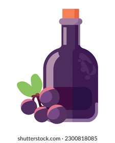 Organic purple grape wine symbolizes summer isolated