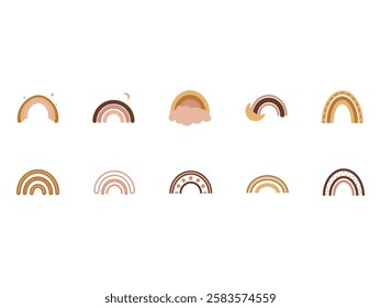 Organic Rainbow Illustration Element Set