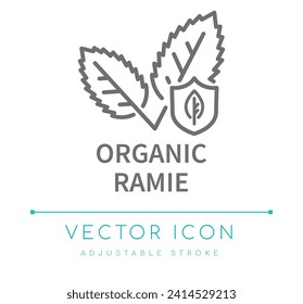 Organic Ramie Textile Vector Line Icon