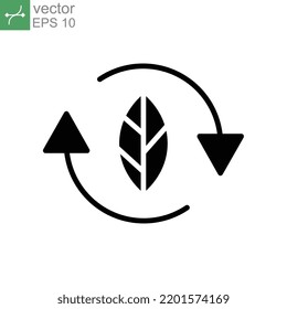 Organic recycle icon. Eco care product symbol. reusable environmental, renewable energy. reuse green waste. bio recyclable label. Editable stroke vector illustration. Design on white background EPS 10