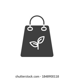 Organic recycle icon. Environmentally Friendly. Eco green symbol with tree and recycling or rotation arrow. Solid or glyph pictogram style. Vector illustration. Design on white background. EPS 10