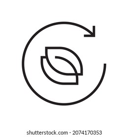 organic recycle icon vector sign design