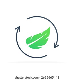 organic recycling icon, colored flat vector. modern and minimalist design.