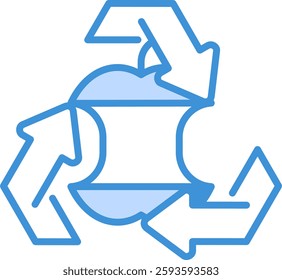 Organic Recycling Icon Element For Design