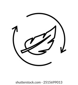 Icono de reciclaje orgánico, Vector de línea aislado sobre fondo blanco. Diseño moderno y de moda	