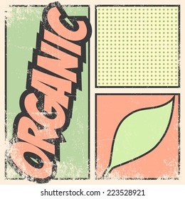 organic retro background, illustration in vector format