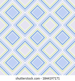 Organic  rhombus shapes geometric seamless pattern. Argyle textile print. Interior swatch. Rhombus shapes argyle design.