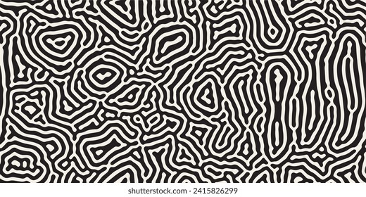 Patrón Seamless de Líneas Orgánicas De Maze Redondeadas. Fondo abstracto en estilo biológico. Ilustración vectorial.