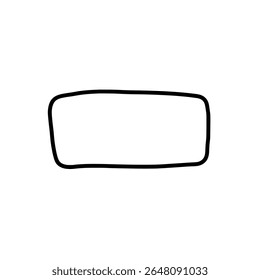 Organic rounded rectangle with cartoonish soft outline - hand-drawn decorative border design for graphic layouts, invitations, or presentations