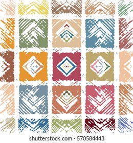 Organic, rugged edged, decorative abstract pattern with muted colors