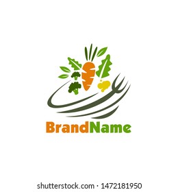 Organic Salad Logo Design Stock Vector