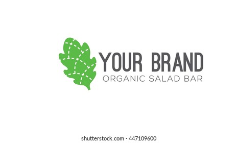 Organic salad vector logo template. Bio fresh products emblem. Eco bio production label