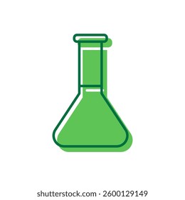 Organic Scientific Lab Icon. Flask Equipment for Chemical Science Icon. Editable Stroke. Isolated Vector Illustration.