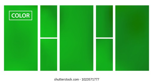 Organic Screen gradient set with modern abstract backgrounds. Green fluid cover for poster, banner, flyer and presentation. Template with screen gradient set for screens and mobile app. Soft color.