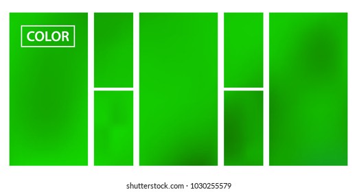 Organic Screen gradient set with modern abstract backgrounds. Green fluid cover for poster, banner, flyer and presentation. Template with screen gradient set for screens and mobile app. Soft color.