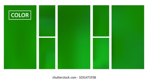 Organic Screen gradient set with modern abstract backgrounds. Green fluid cover for poster, banner, flyer and presentation. Template with screen gradient set for screens and mobile app. Soft color.