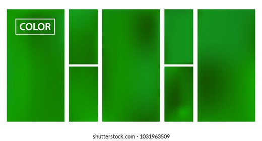 Organic Screen gradient set with modern abstract backgrounds. Green fluid cover for poster, banner, flyer and presentation. Template with screen gradient set for screens and mobile app. Soft color.
