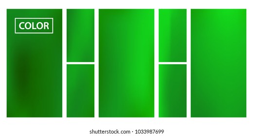 Organic Screen gradient set with modern abstract backgrounds. Green fluid cover for poster, banner, flyer and presentation. Template with screen gradient set for screens and mobile app. Soft color.